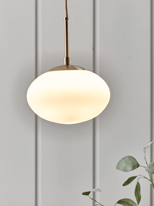 Medium Oval Pendant Light - White