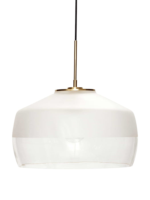 Oversized Frosted Glass & Brass Pendant