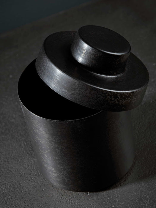 Oxidised Metal Trinket Pot - Round