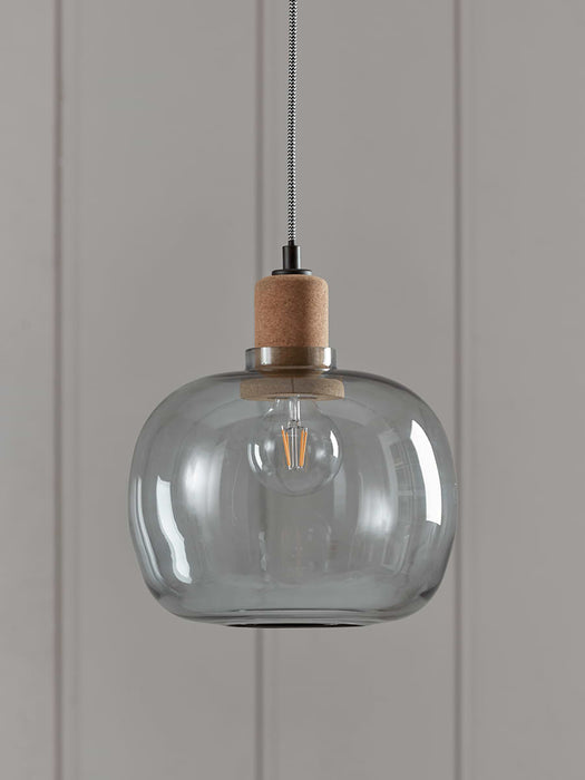 Grey Glass Round Pendant