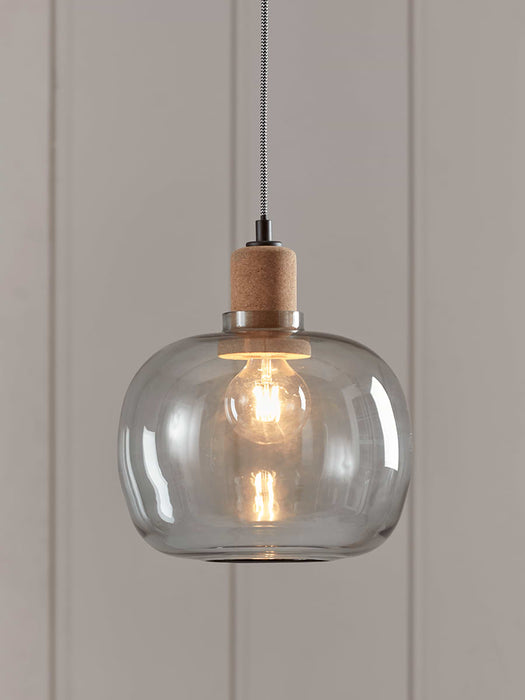 Grey Glass Round Pendant