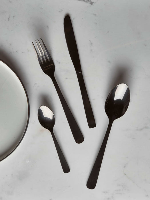 Polished Black Cutlery Set