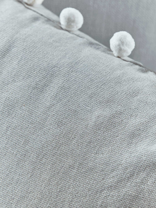 Pom Pom Cushion - Pale Grey