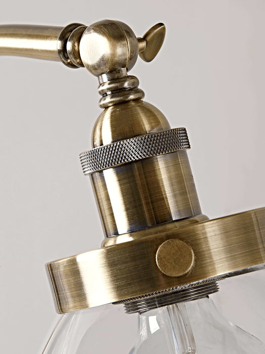 Domed Glass Floor Lamp - Brass