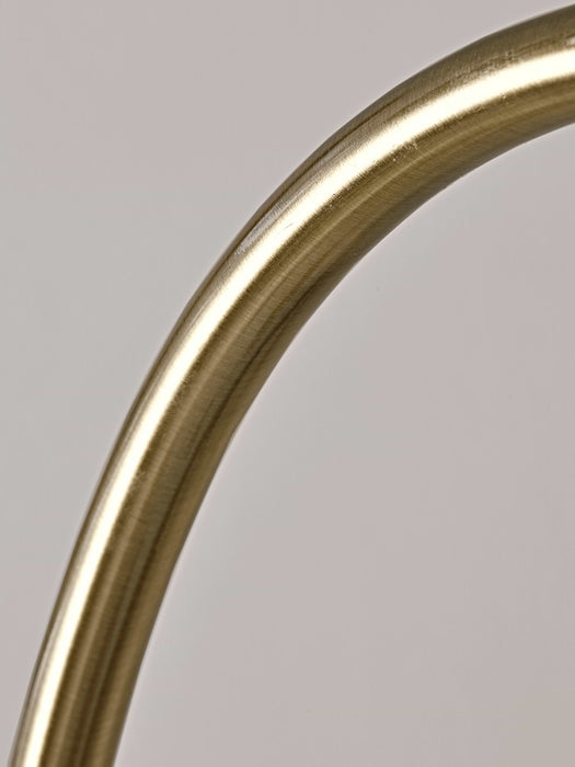 Domed Glass Floor Lamp - Brass