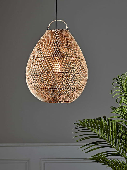 Rattan Teardrop Pendant