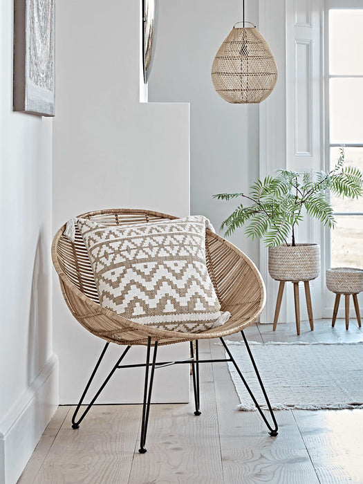 Flat Rattan Occasional Chair - Natural