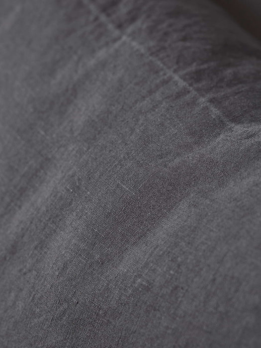 Washed Linen Rectangular Cushion - Charcoal Grey