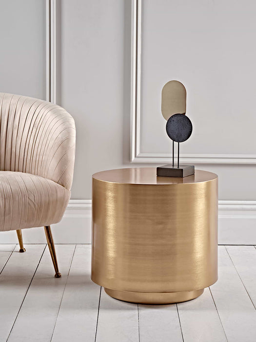 Round Brass Side Table