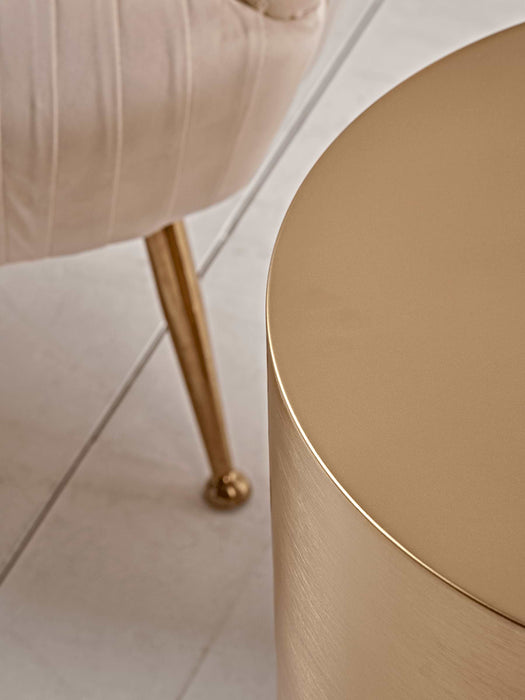 Round Brass Side Table