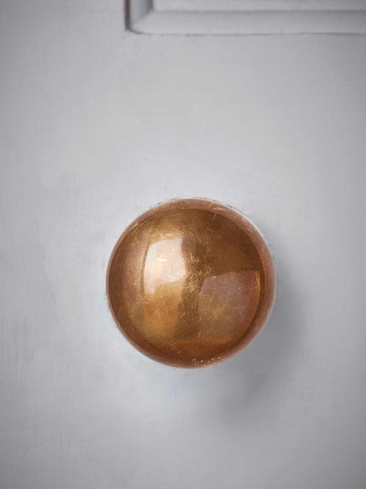 Round Door Knob - Antique Brass