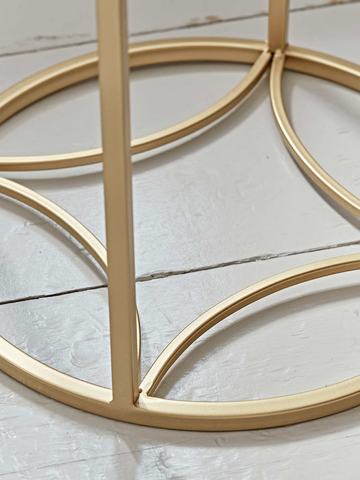 Round Gold & Glass Side Table