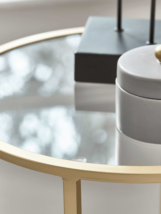 Round Gold & Glass Side Table