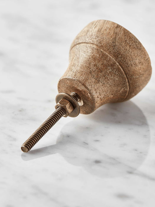 Round Wooden Knob - Mustard