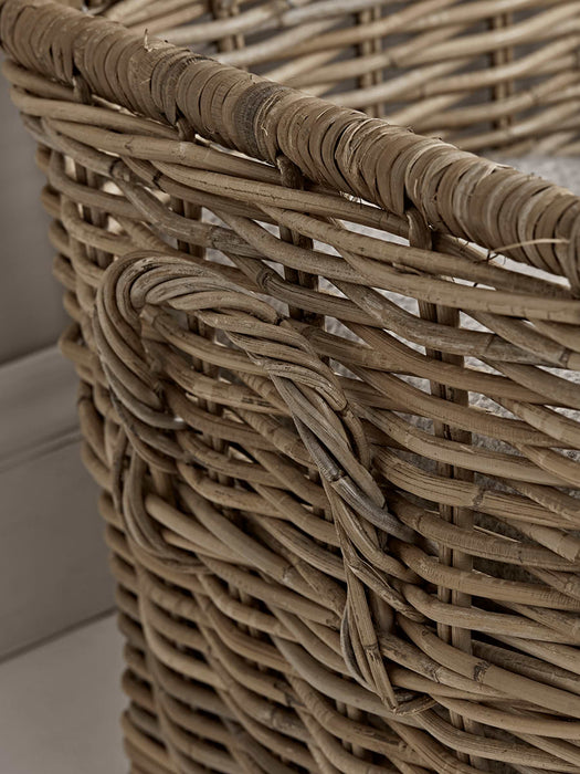 Round Rattan Storage Chest