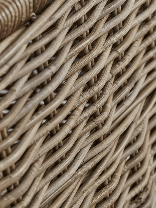 Round Rattan Storage Chest