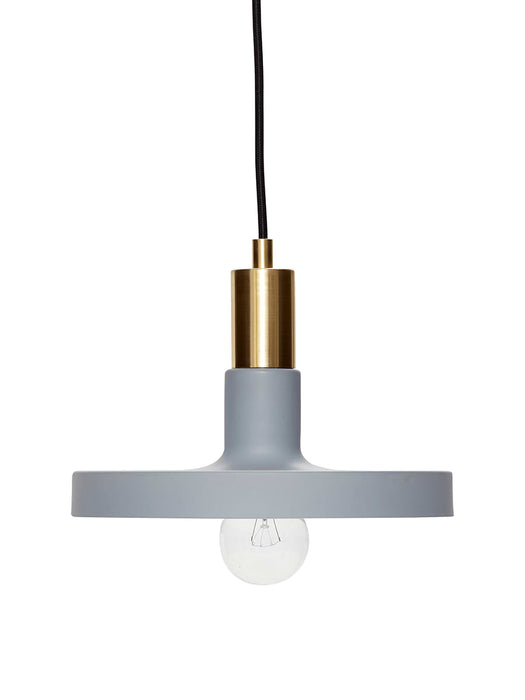 Metal Saucer Pendant - Light Grey
