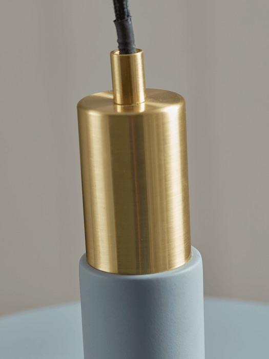 Metal Saucer Pendant - Light Grey