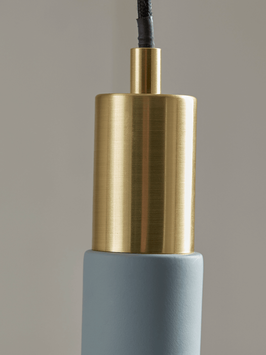 Metal Saucer Pendant - Light Grey