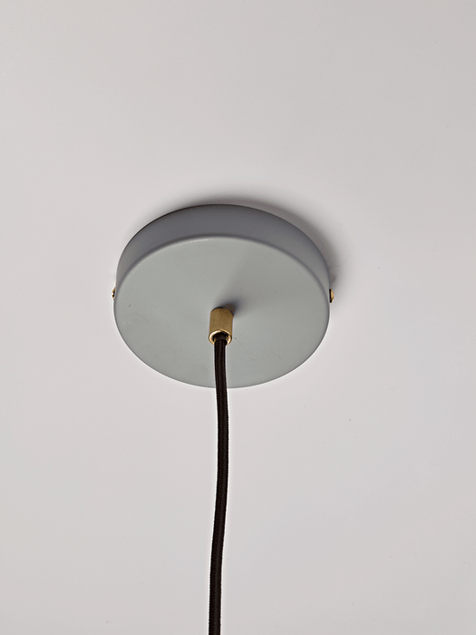 Metal Saucer Pendant - Light Grey