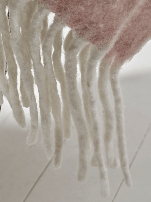 Soft Fringed Throw - Blush