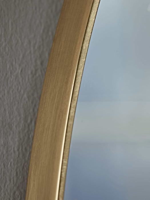Antique Brass Slim Frame Round Mirror - Extra Large