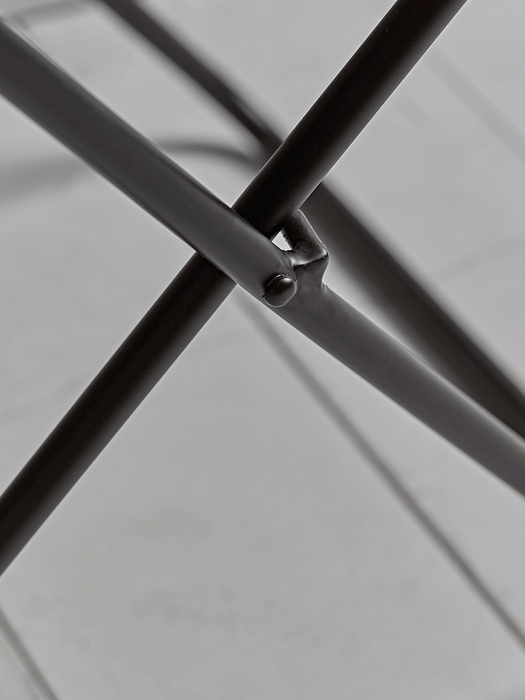 Leather Sling Stool - Black