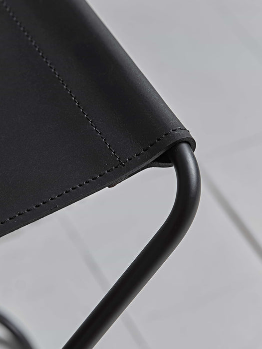 Leather Sling Stool - Black