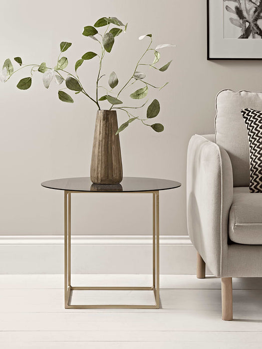 Smoked Glass & Brass Side Table