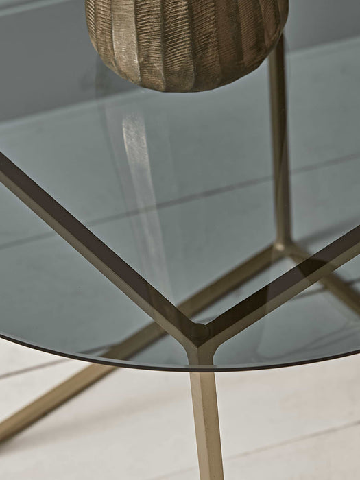 Smoked Glass & Brass Side Table