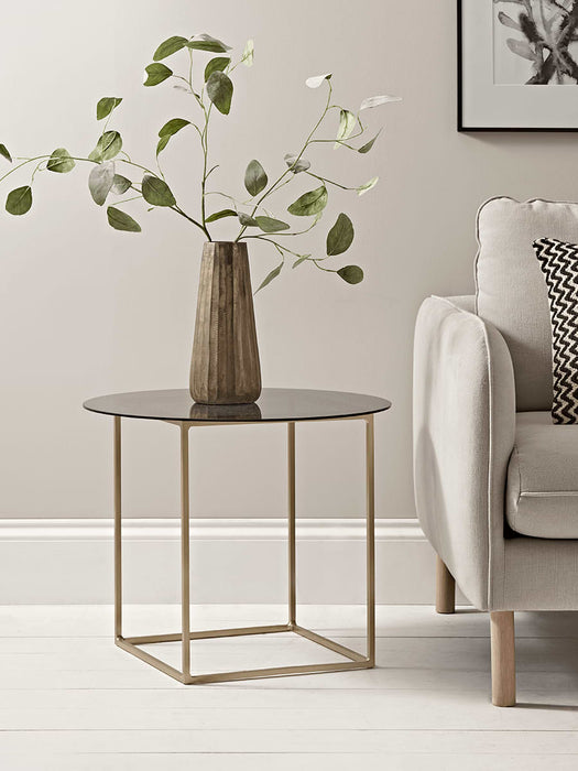 Smoked Glass & Brass Side Table