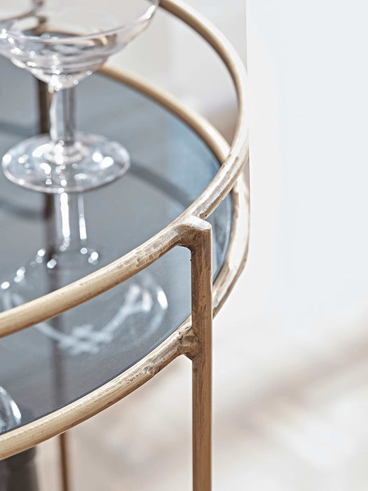 Smoked Glass & Brass Cocktail Trolley