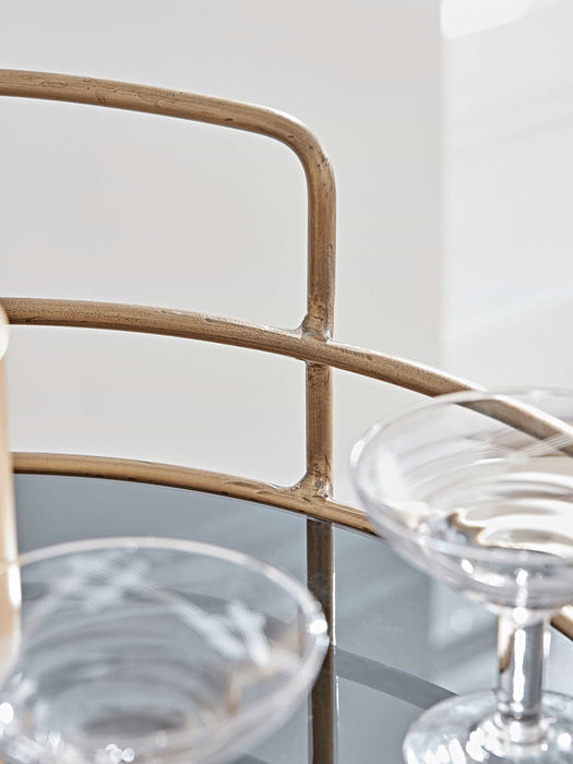 Smoked Glass & Brass Cocktail Trolley