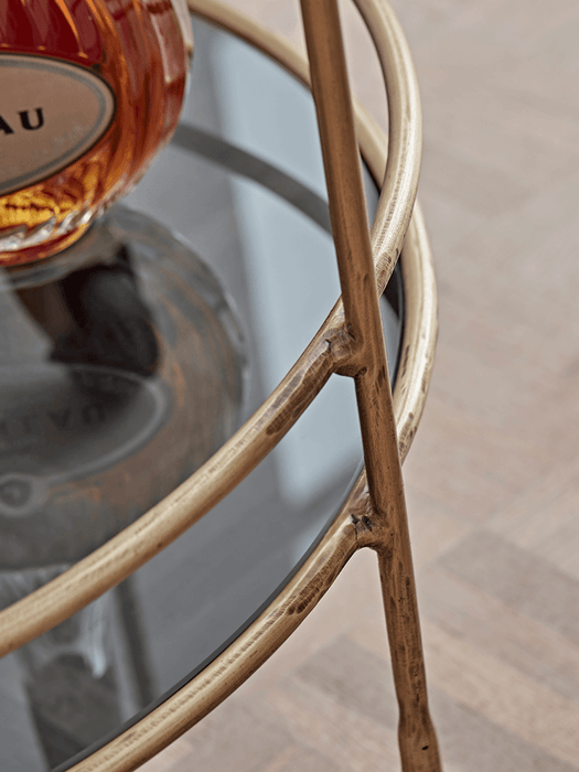 Smoked Glass & Brass Cocktail Trolley