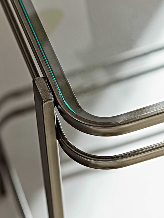 Square Glass Topped Side Table