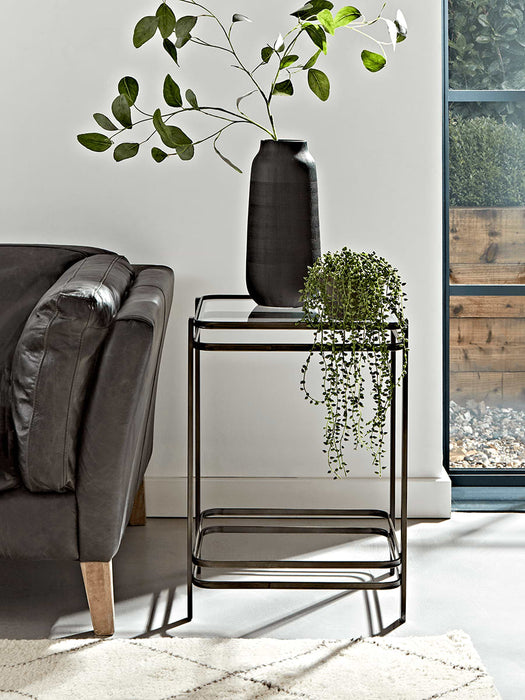Square Glass Topped Side Table