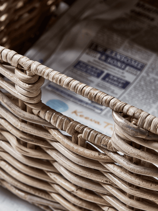 Round Rattan Tall Log Store