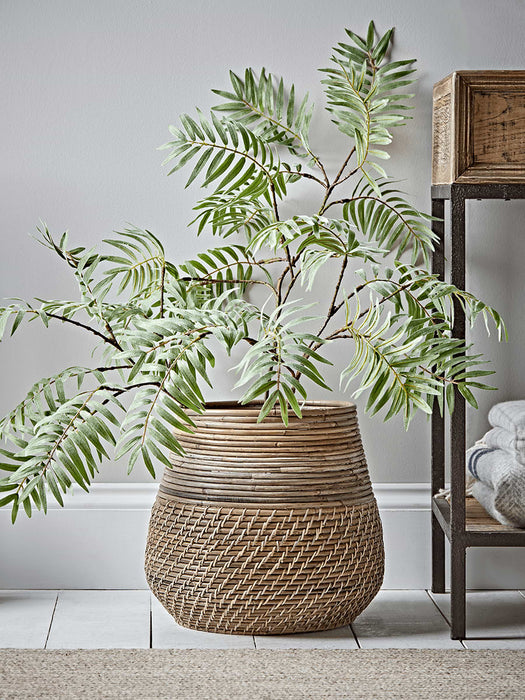 Tapered Round Rattan Planter