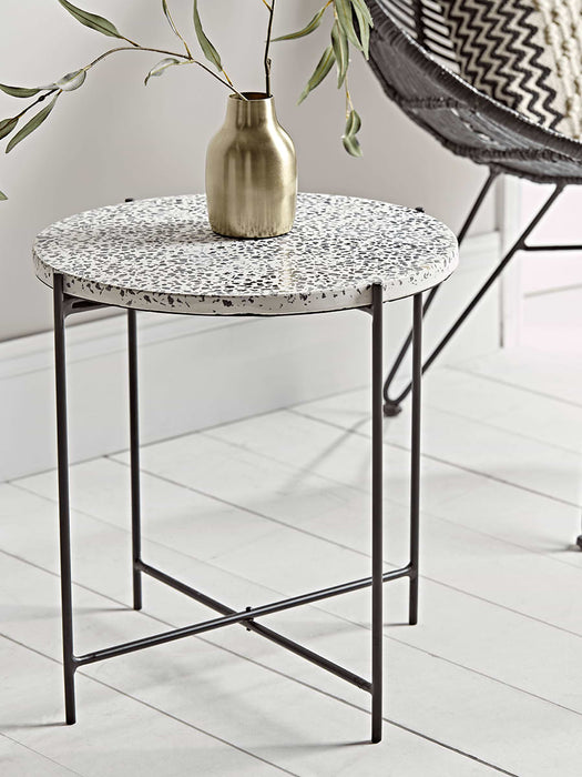 Monochrome Terrazzo Side Table