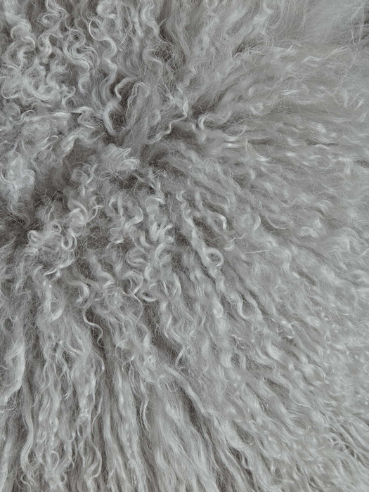 Tibetan Sheepskin Cushion - Soft Grey