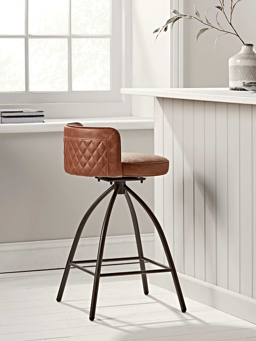 Two Cass Twist Counter Stools- Tan