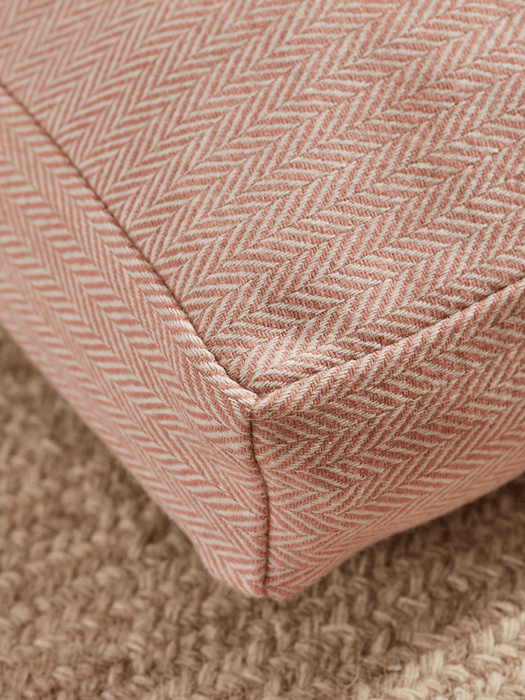 Herringbone Wool Dog Bed - Blush