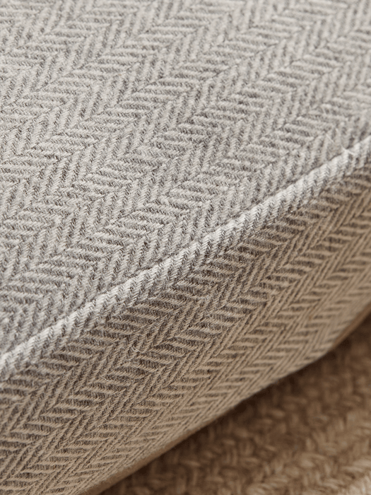 Herringbone Wool Dog Bed - Grey
