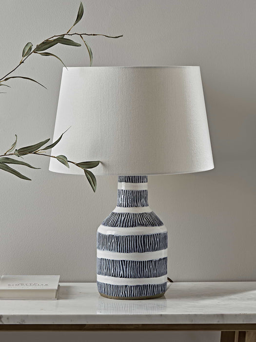 Textured Blue Table Lamp