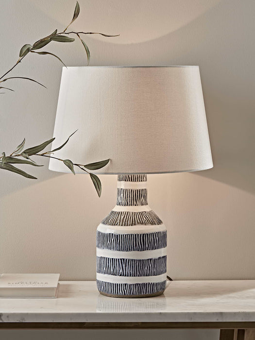 Textured Blue Table Lamp