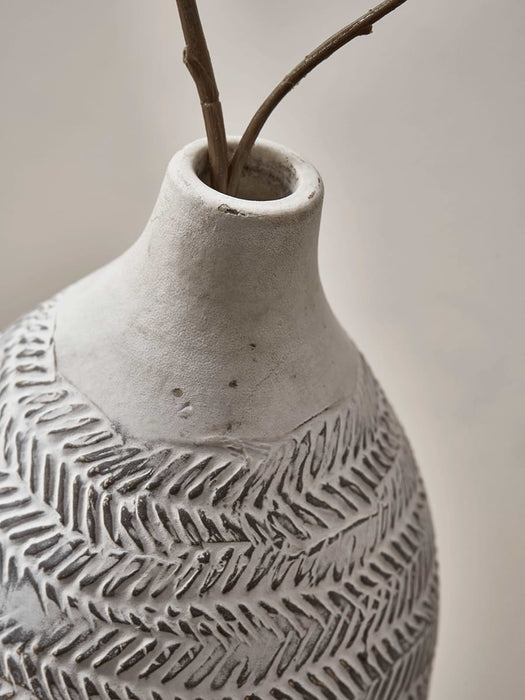 Whitewashed Chevron Vase
