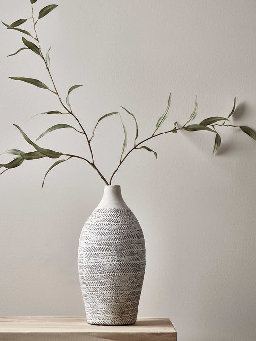 Whitewashed Chevron Vase
