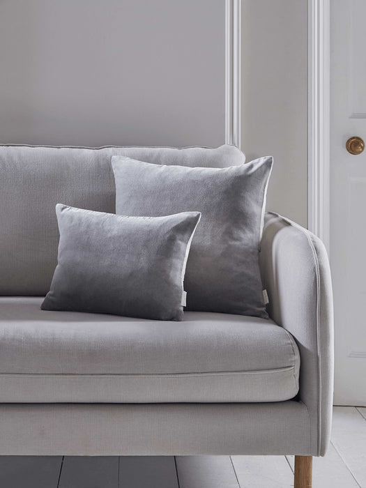 Velvet & Linen Rectangular Cushion - Dove Grey