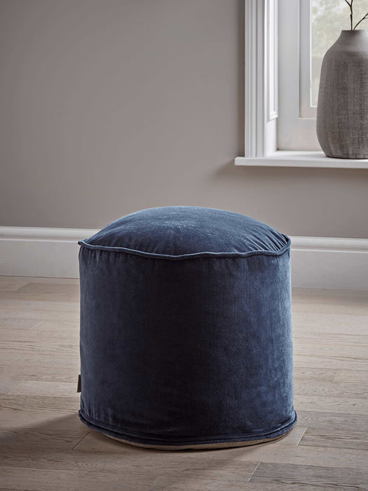 Velvet Pouffe - Blue