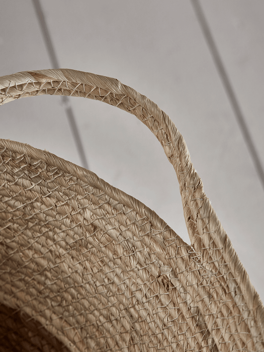 Three White & Natural Straw Baskets